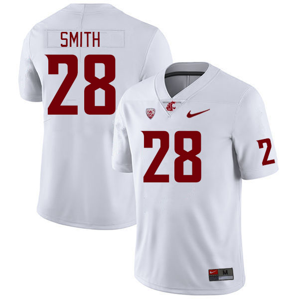 Men #28 Isaac Smith Washington State Cougars College Football Jerseys Stitched Sale-White